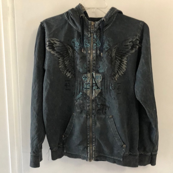 AquaVI Vintage Distressed Hoodie Large EUC - Picture 1 of 10